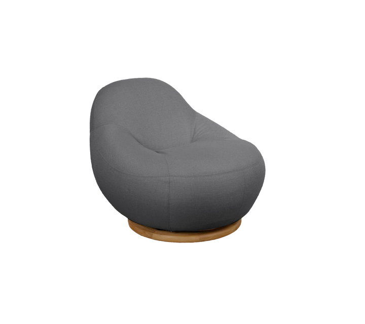 Gem lounge chair w/teak swivel Chairs Cane-line Choose lounge chair Grey- Cane-line AirTouch w/teak incl. QuickDry & Airflow