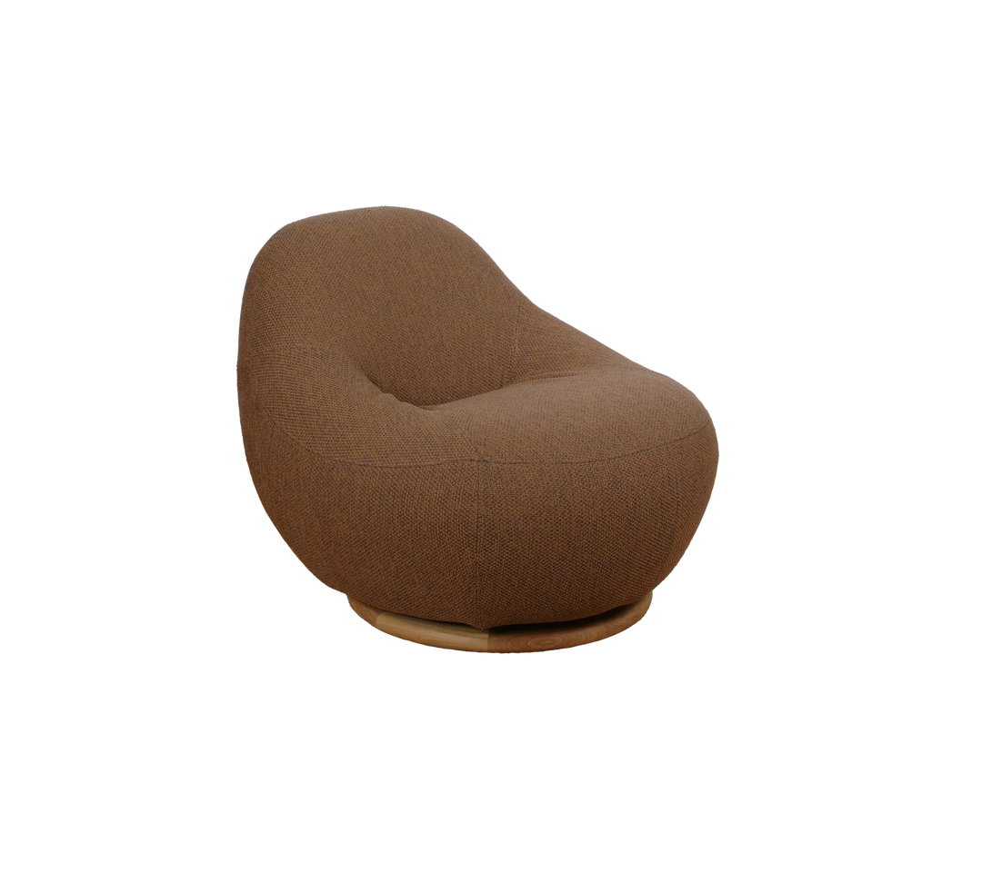 Gem lounge chair w/teak swivel Chairs Cane-line Choose lounge chair Teak incl. umber brown Cane-line Rise w/QuickDry & Airflow