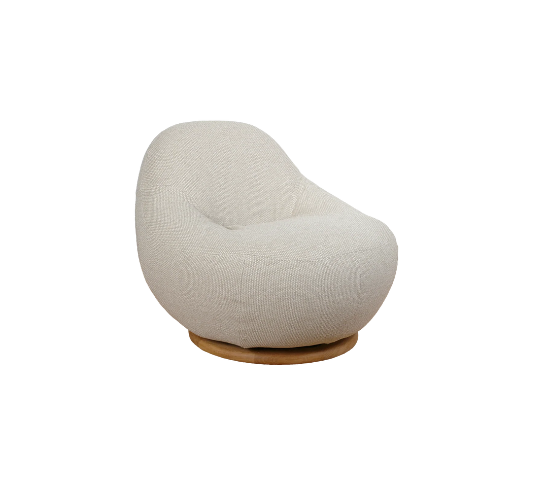 Gem lounge chair w/teak swivel Chairs Cane-line Choose lounge chair Teak incl. desert sand Cane-line Rise w/QuickDry & Airflow