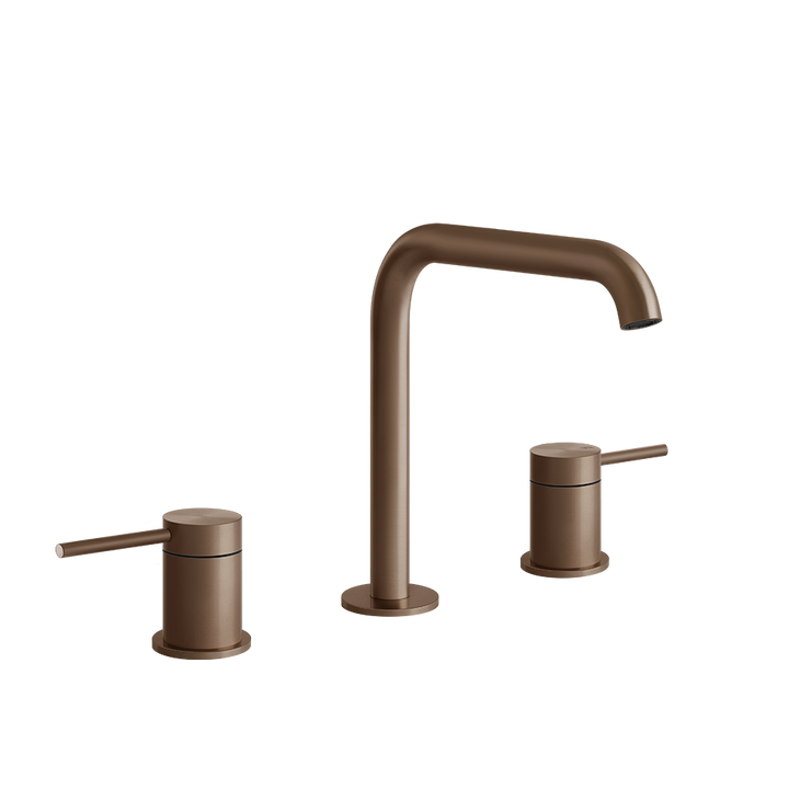 Flessa Three Hole Basin Mixer - 54012 Bathroom Accessories GESSI Copper Brushed PVD