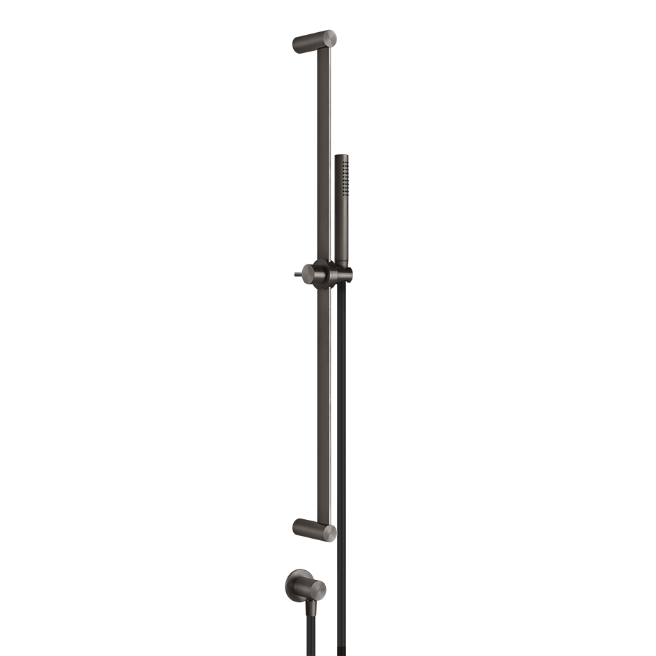 Bath&Shower316 Handshower And Pivotable Sliding Rail Set Hand Showers GESSI Black Metal Brushed PVD