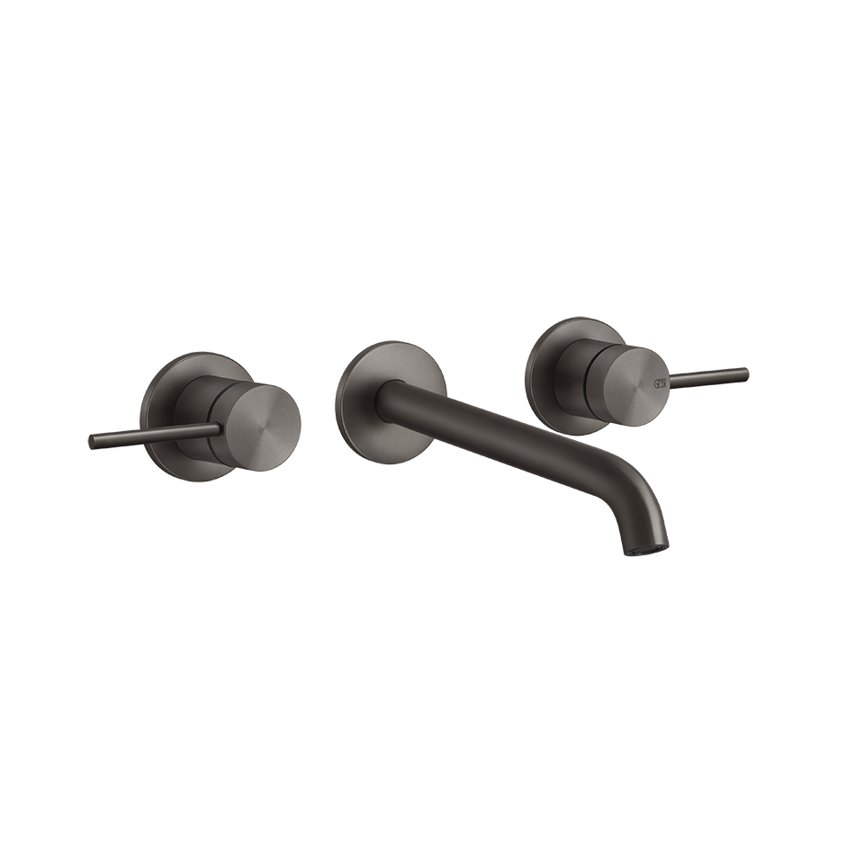 Flessa Three Hole Basin Mixer - 54094 Bathroom Accessories GESSI Black Metal Brushed PVD