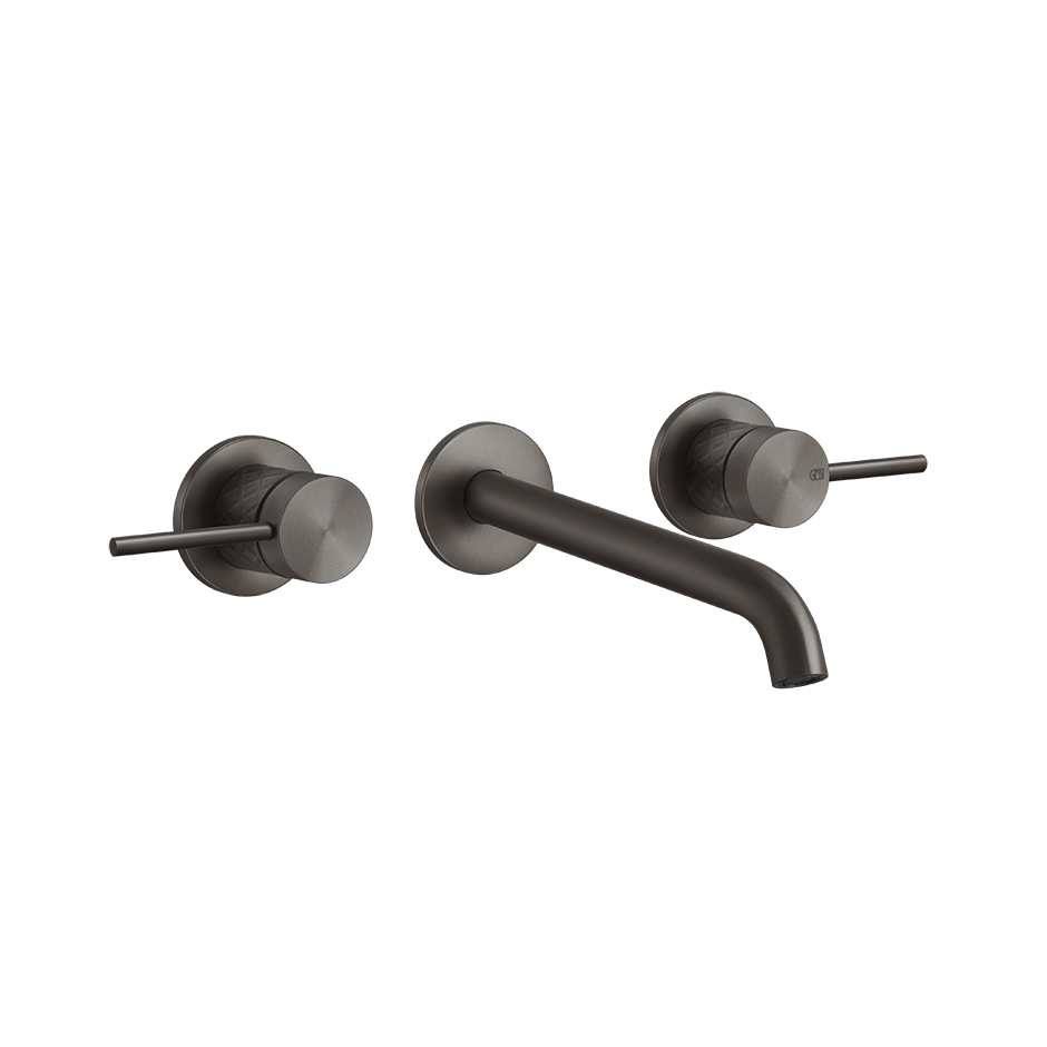Intreccio Three Holes Basin Mixer - 54194 Bathroom Accessories GESSI Black Metal Brushed PVD