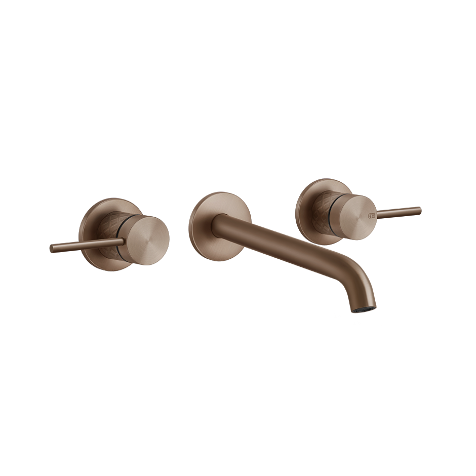 Intreccio Three Holes Basin Mixer - 54194 Bathroom Accessories GESSI Copper Brushed PVD