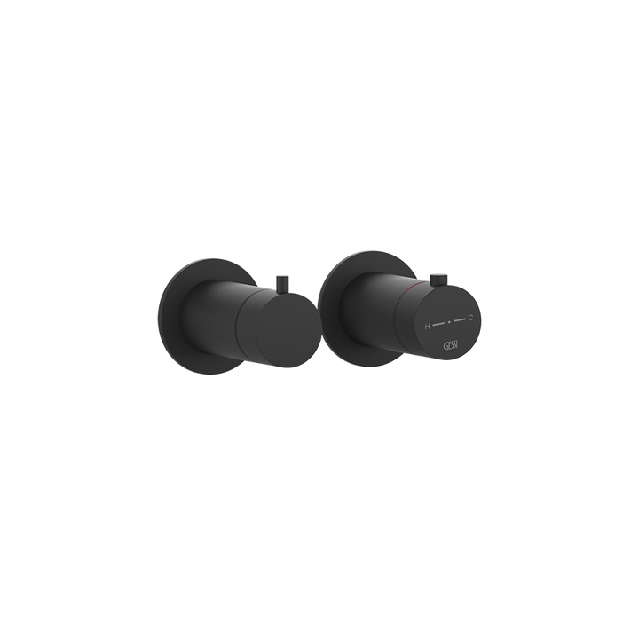 2-Way Diverter Thermostatic And Volume Control Trim - 54234 Bathroom Accessories GESSI Matte Black