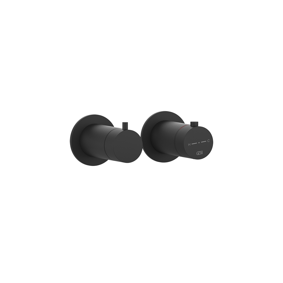 3-Way Diverter Thermostatic And Volume Control Trim -54236 Bathroom Accessories GESSI Matte Black