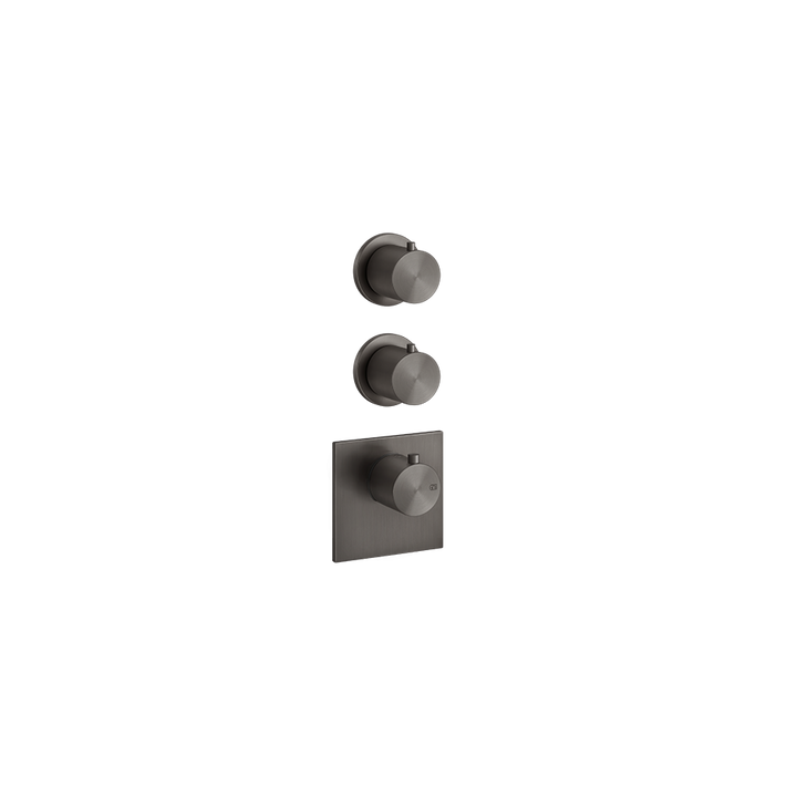 Bath&Shower316 Thermostatic Trim With Two Volume Controls - 54504 Shower Controls GESSI Black Metal Brushed PVD