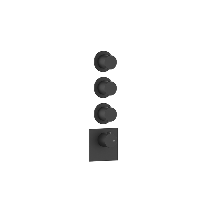 Bath&Shower316 Thermostatic Trim With Three Volume Controls - 54506 Shower Controls GESSI Matte Black