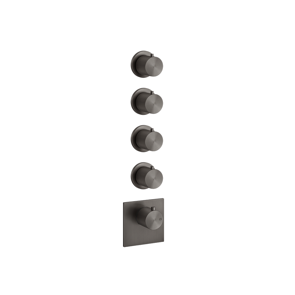 Bath&Shower316 Thermostatic Trim With Four Volume Controls -54508 Shower Controls GESSI Black Metal Brushed PVD