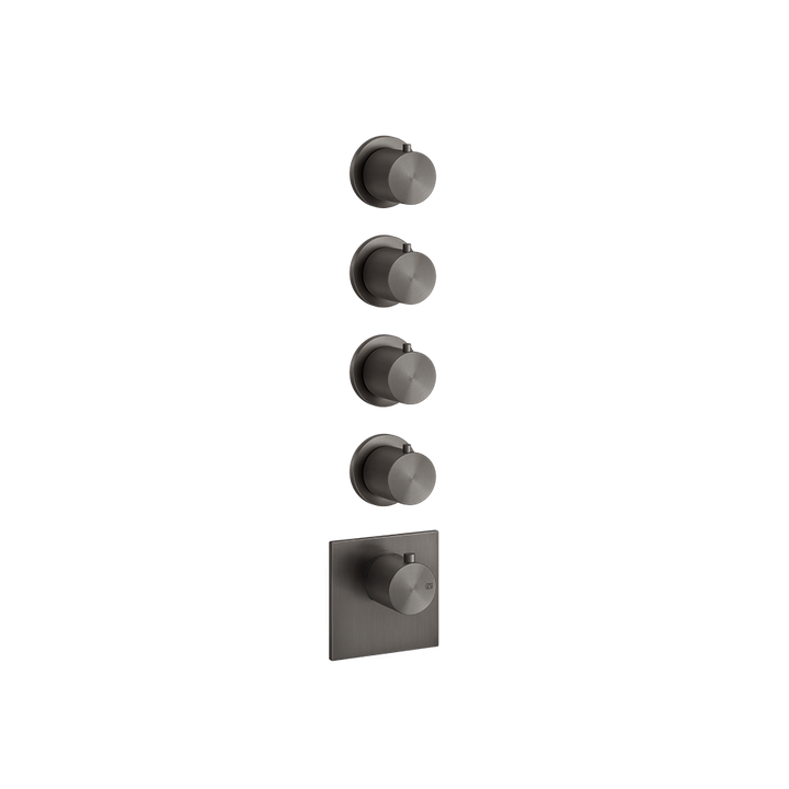 Bath&Shower316 Thermostatic Trim With Four Volume Controls -54508 Shower Controls GESSI Black Metal Brushed PVD