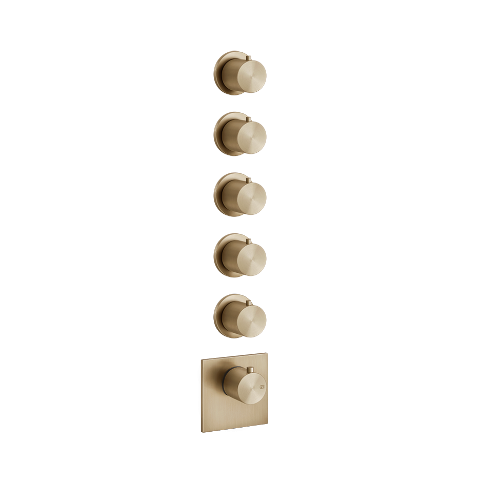 Thermostatic Shower Mixer - 54510 Shower Controls GESSI Warm Bronze Brushed PVD