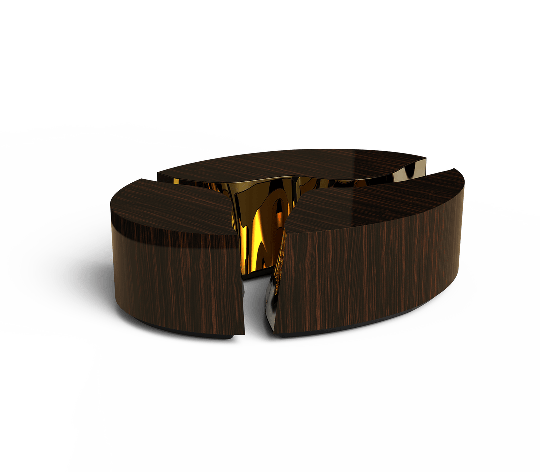 Lapiaz Oval Center Table  Boca Do Lobo Ebony  