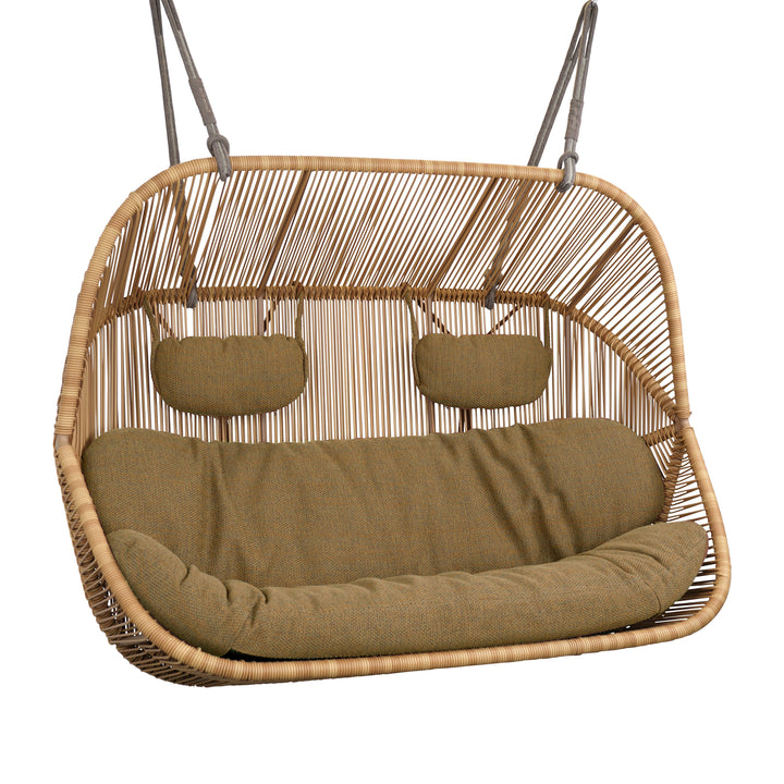 Hive Outdoor 2-Seater Hanging Sofa Outdoor Sofas Cane-line Turmeric Yellow Cane-Line Rise