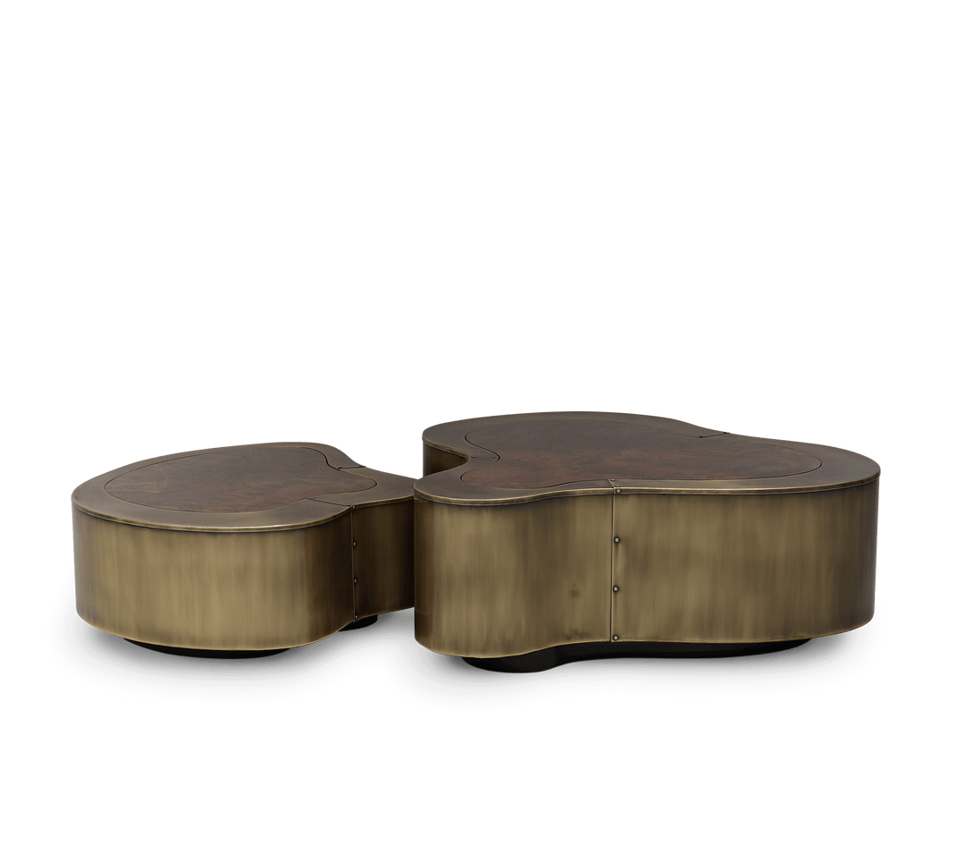wave polished brass center table - Image 66