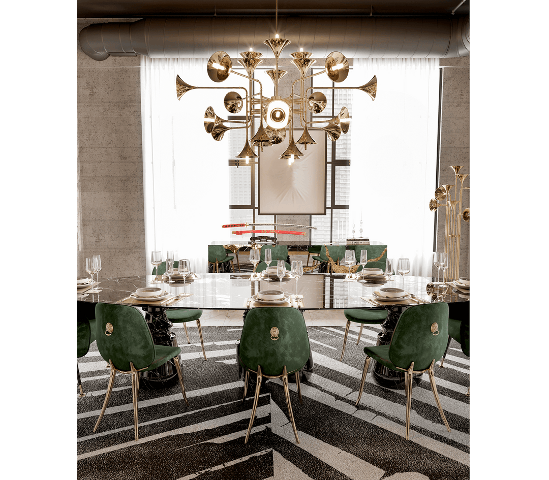 Pietra Oval Xl Nero Marquina Dining Table  Boca Do Lobo   