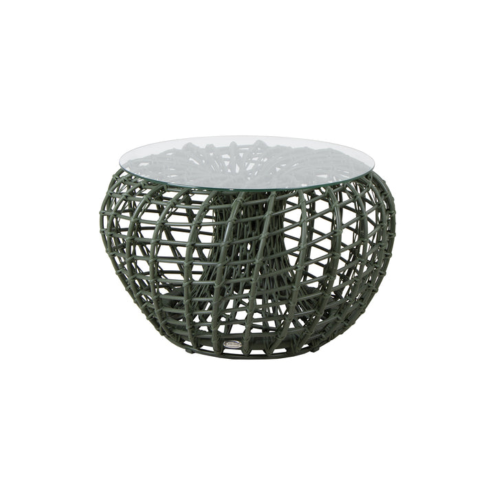 Nest Outdoor Footstool Outdoor Ottomans Cane-line Dark Green Small: 26.4 in diameter Clear Glass