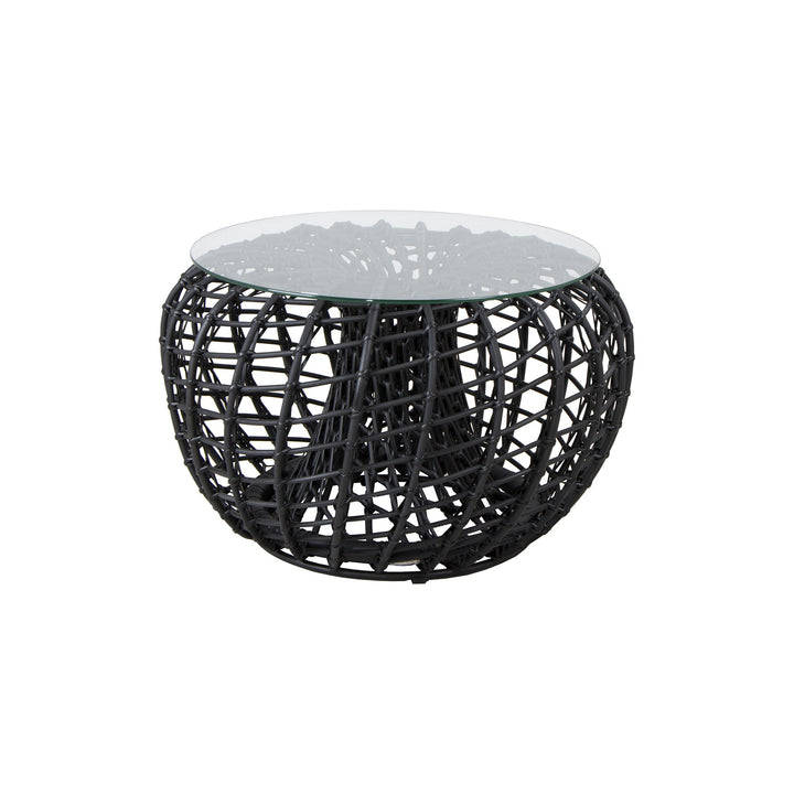 Nest Outdoor Footstool Outdoor Ottomans Cane-line Lava Grey Small: 26.4 in diameter Clear Glass