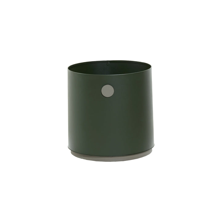 Grow Outdoor Round Planter Planters Cane-line Dark Green / Taupe Aluminum Small: 19.7 in diameter