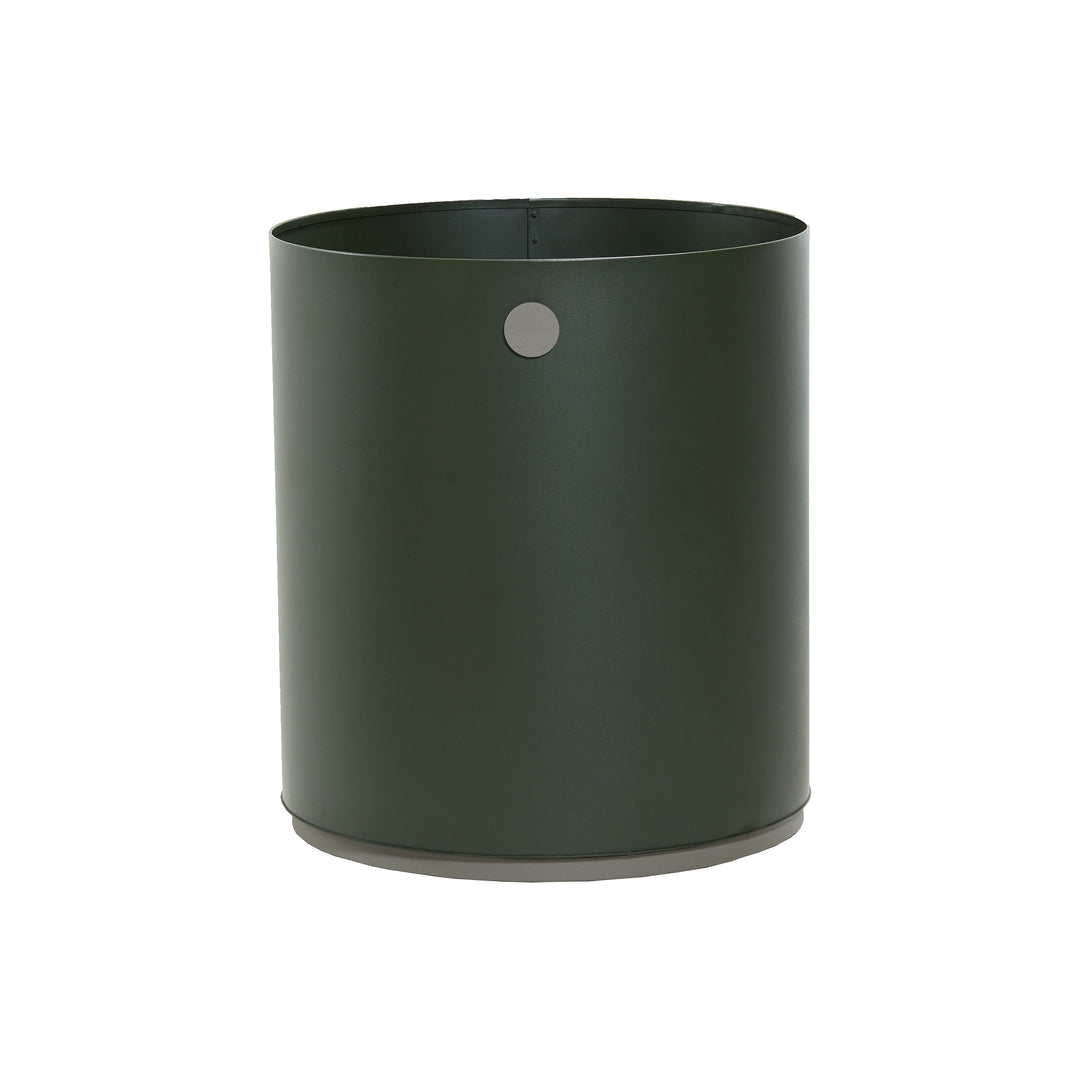 Grow Outdoor Round Planter Planters Cane-line Dark Green / Taupe Aluminum Medium: 15.8 in diameter