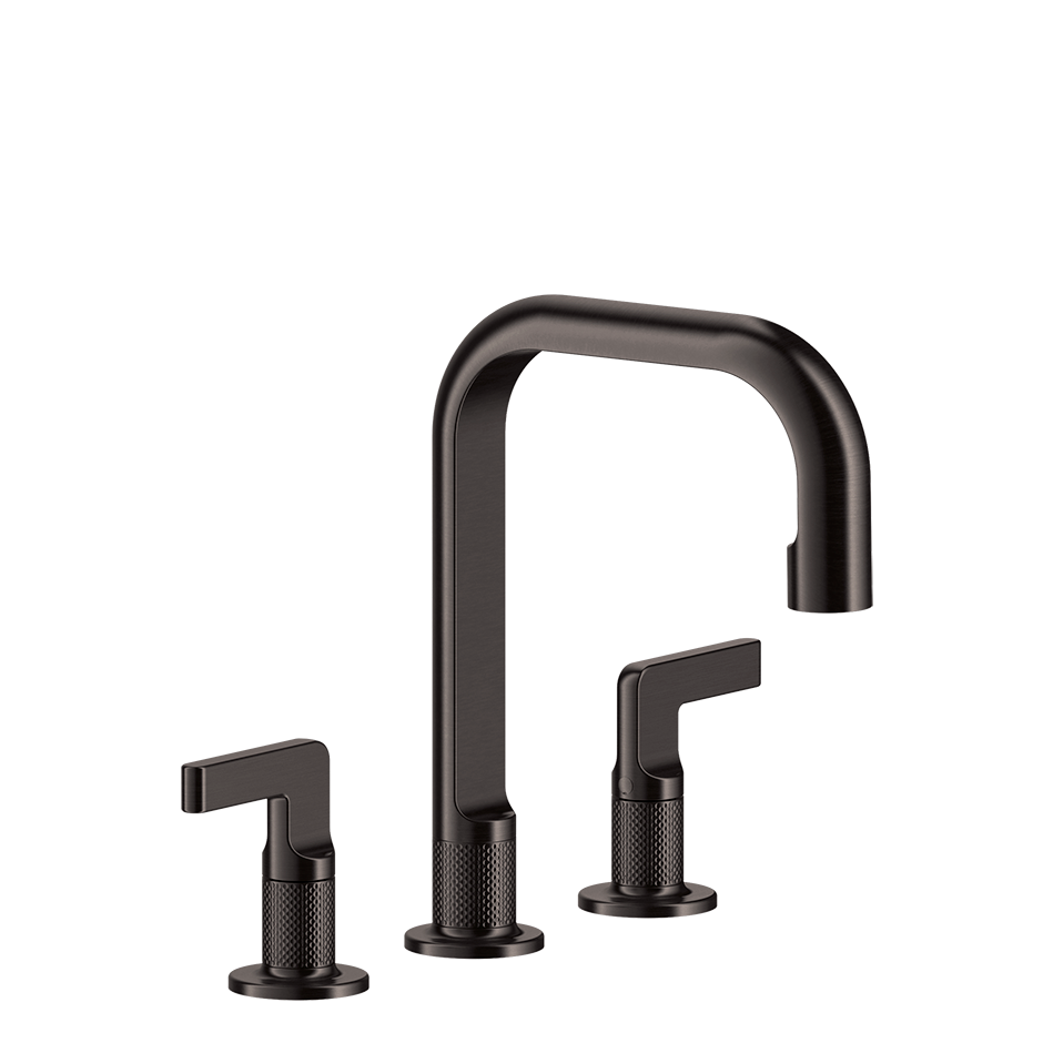 Gessi316 Bathroom Faucet With Pop-Up Waste - 58014 Bathroom Accessories GESSI Black Metal Brushed PVD