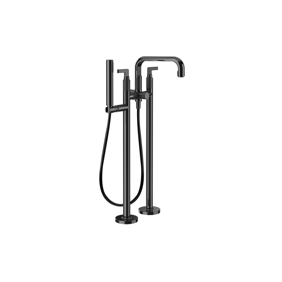 Inciso Tub Filler Trim Set - 58029 Bathroom Accessories GESSI Black Metal PVD