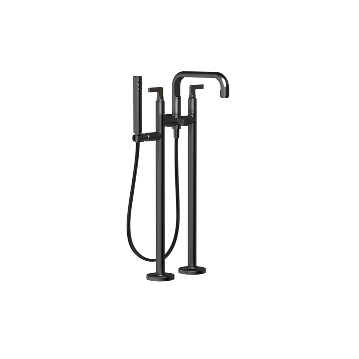 Inciso Tub Filler Trim Set - 58029 Bathroom Accessories GESSI Black Metal Brushed PVD