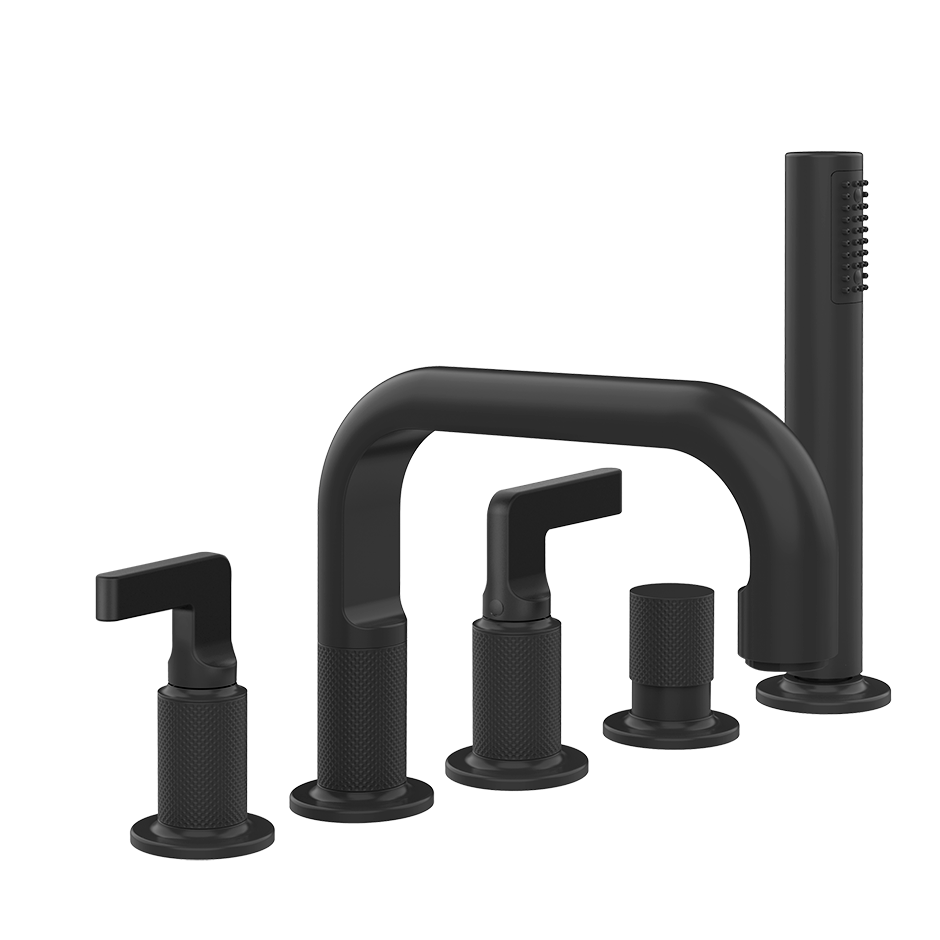 Inciso Roman Tub Set With Handshower - 58040 Bathroom Accessories GESSI Matte Black