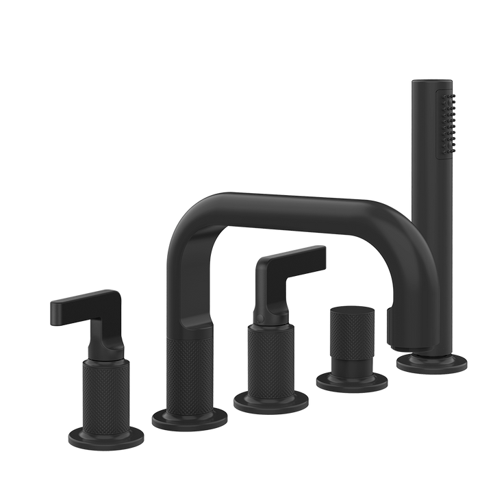 Inciso Roman Tub Set With Handshower - 58040 Bathroom Accessories GESSI Matte Black