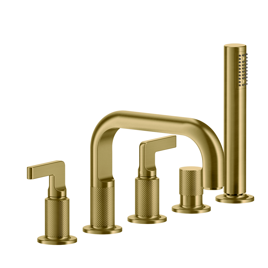 Inciso Roman Tub Set With Handshower - 58040 Bathroom Accessories GESSI Gold Brushed PVD