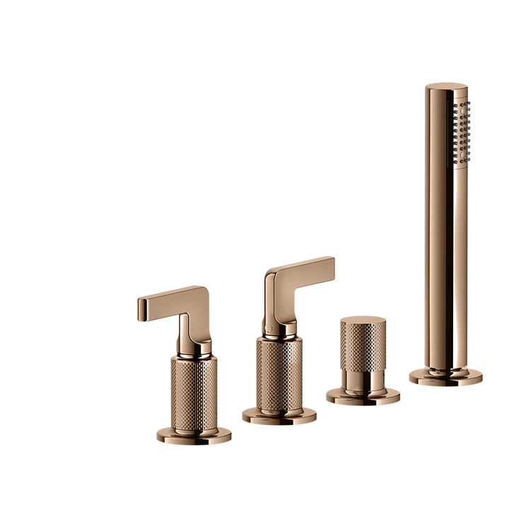 Inciso Tub Faucet Handles With Handshower - 58043 Bathroom Accessories GESSI Copper PVD