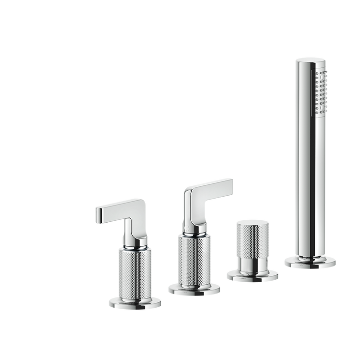 Inciso Tub Faucet Handles With Handshower - 58043 Bathroom Accessories GESSI Chrome