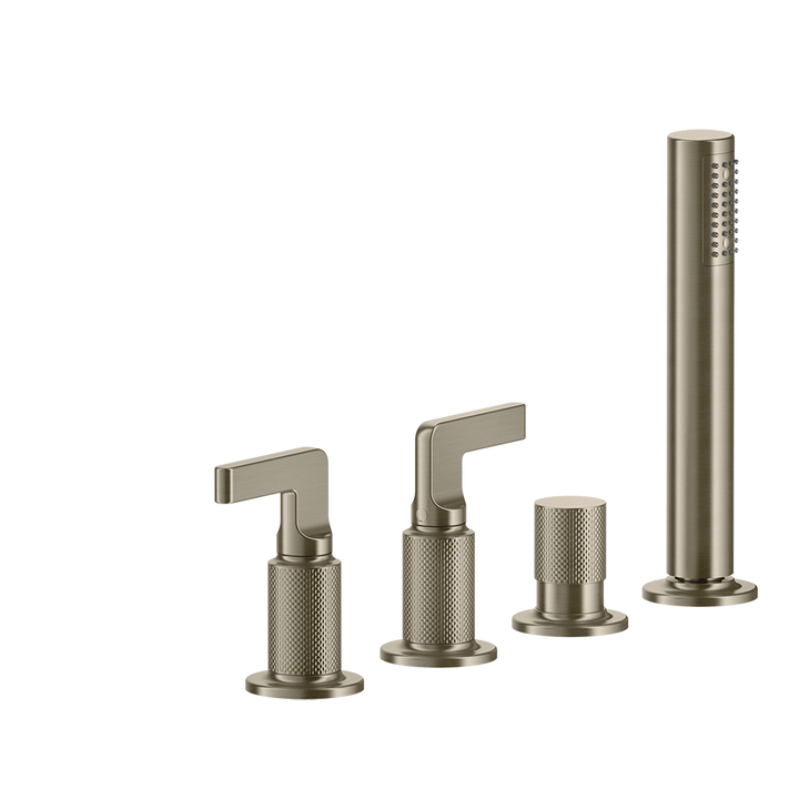 Inciso Tub Faucet Handles With Handshower - 58043 Bathroom Accessories GESSI Finox Brushed Nickel