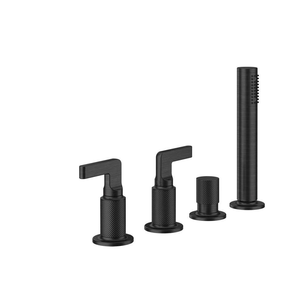 Inciso Tub Faucet Handles With Handshower - 58043 Bathroom Accessories GESSI Aged Bronze