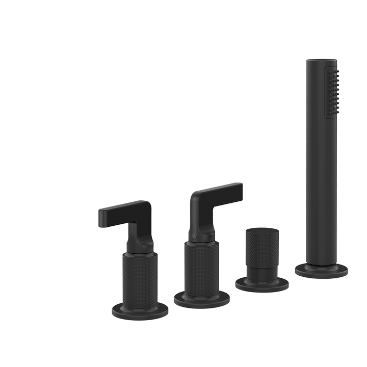 Inciso Tub Faucet Handles With Handshower - 58043 Bathroom Accessories GESSI Matte Black