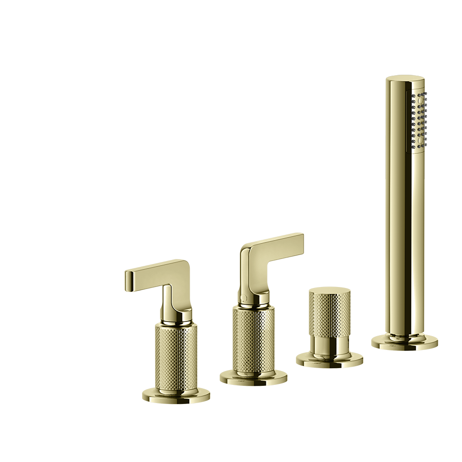 Inciso Tub Faucet Handles With Handshower - 58043 Bathroom Accessories GESSI Brass PVD