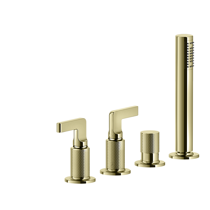 Inciso Tub Faucet Handles With Handshower - 58043 Bathroom Accessories GESSI Brass PVD
