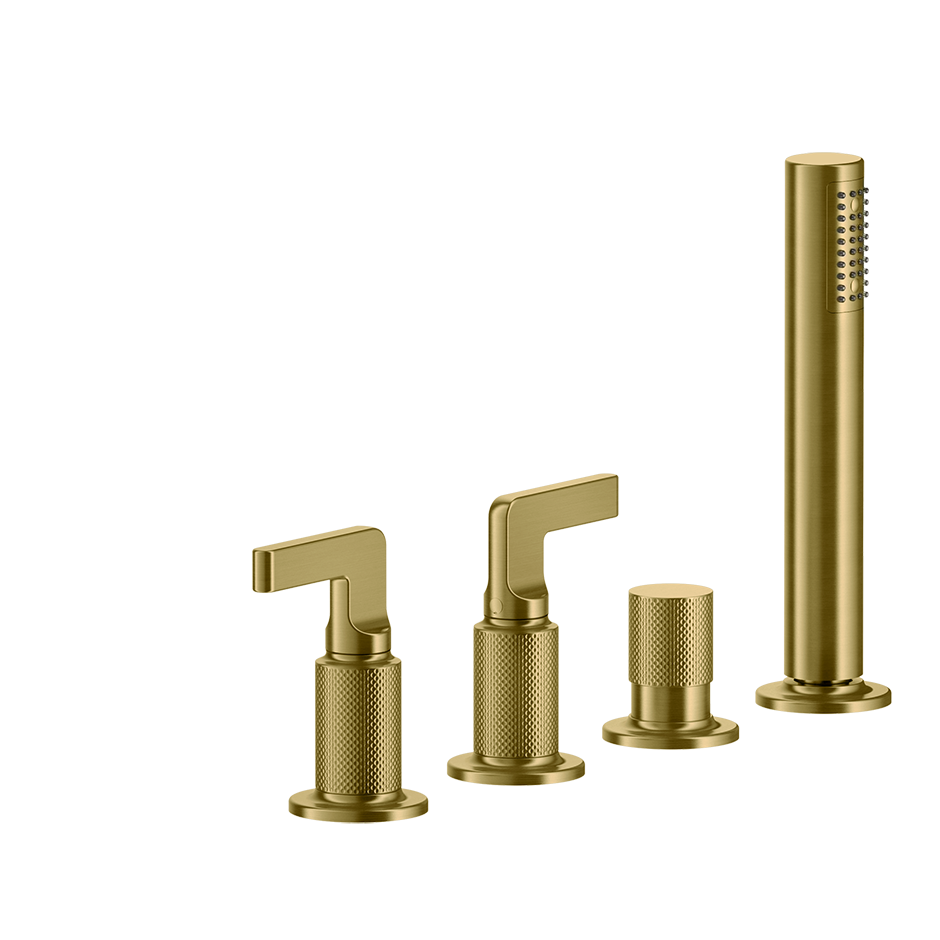 Inciso Tub Faucet Handles With Handshower - 58043 Bathroom Accessories GESSI Gold Brushed PVD
