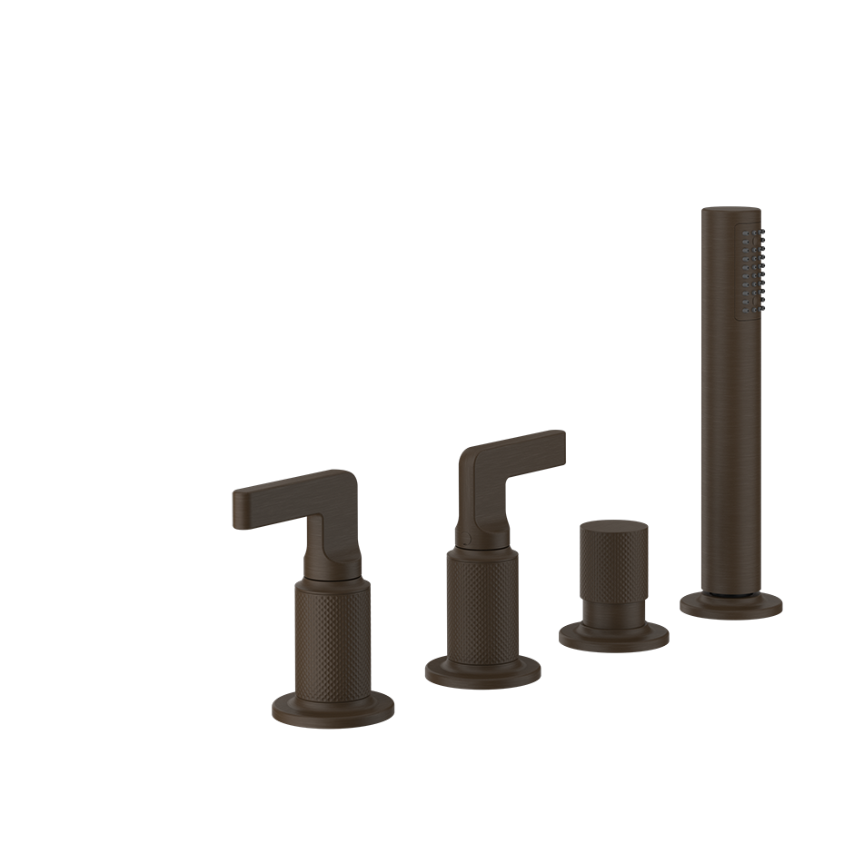 Inciso Tub Faucet Handles With Handshower - 58043 Bathroom Accessories GESSI Dark Bronze