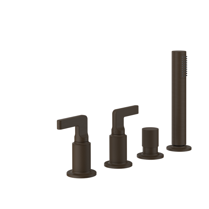 Inciso Tub Faucet Handles With Handshower - 58043 Bathroom Accessories GESSI Dark Bronze