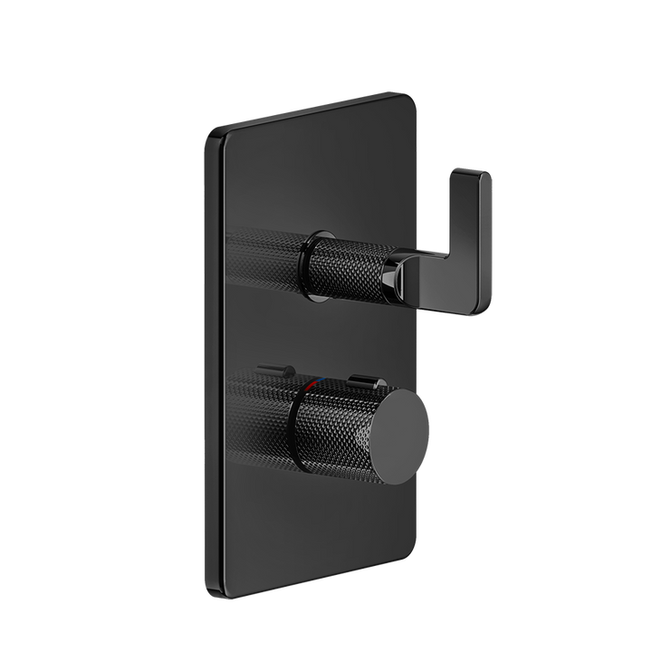 Inciso Thermostatic Trim With Single Volume Control - 58132 Bathroom Accessories GESSI Black Metal PVD