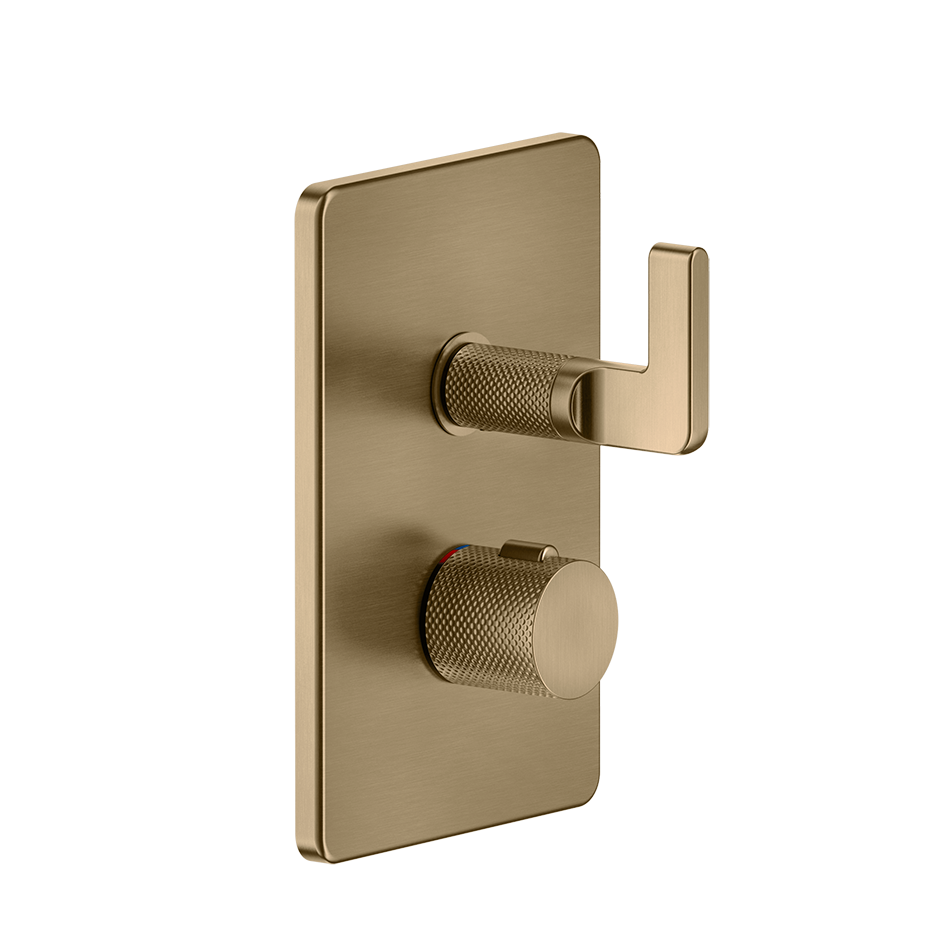Inciso Thermostatic Trim With Single Volume Control - 58132 Bathroom Accessories GESSI Warm Bronze Brushed PVD