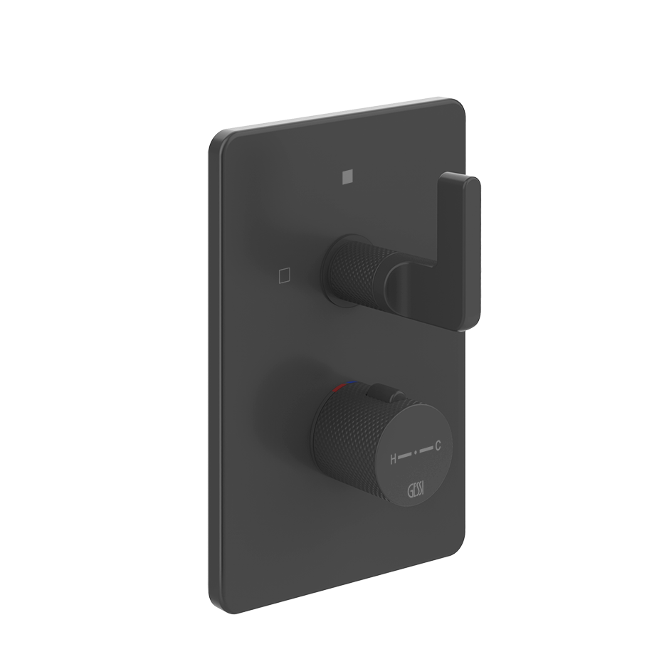 Inciso 2-Way Thermostatic Diverter And Volume Control Trim - 58134 Bathroom Accessories GESSI Matte Black