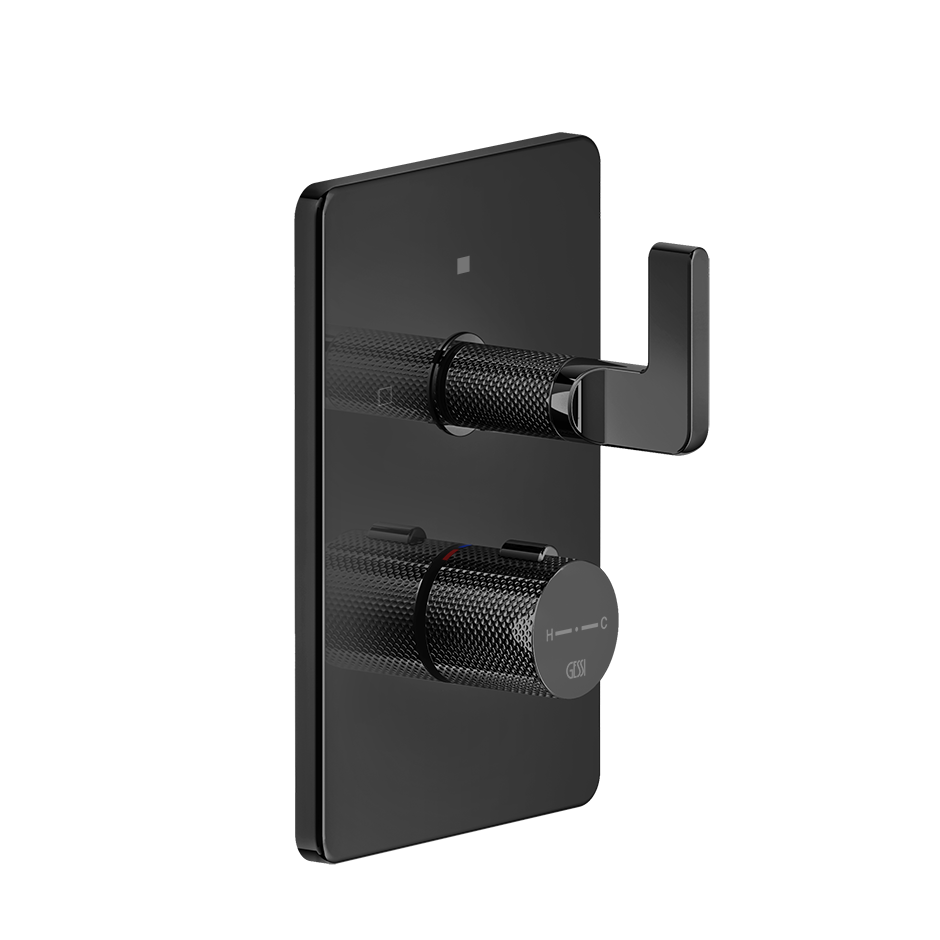 Inciso 2-Way Thermostatic Diverter And Volume Control Trim - 58134 Bathroom Accessories GESSI Black Metal PVD