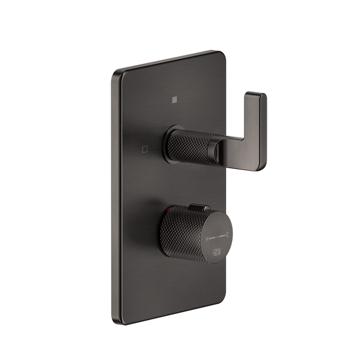 Inciso 2-Way Thermostatic Diverter And Volume Control Trim - 58134 Bathroom Accessories GESSI Black Metal Brushed PVD