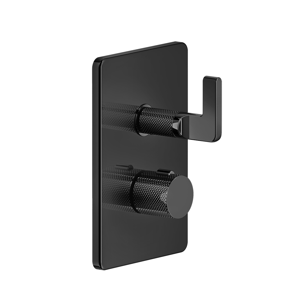 Inciso 3-Way Thermostatic Diverter And Volume Control Trim - 58136 Bathroom Accessories GESSI Black Metal PVD