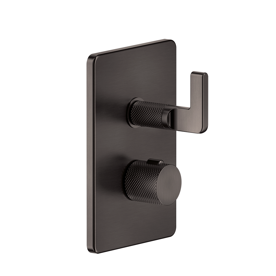 Inciso 3-Way Thermostatic Diverter And Volume Control Trim - 58136 Bathroom Accessories GESSI Black Metal Brushed PVD