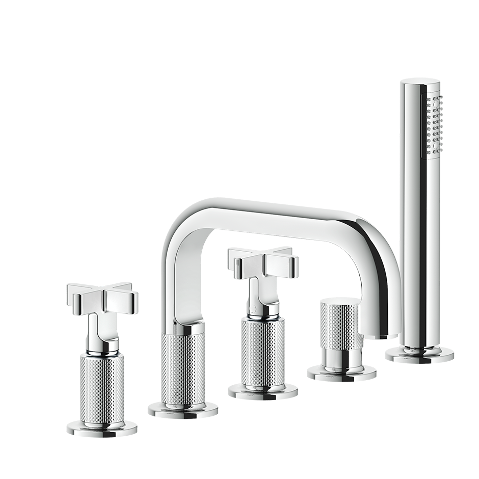 Inciso Roman Tub Set With Handshower - 58140 Bathroom Accessories GESSI Chrome