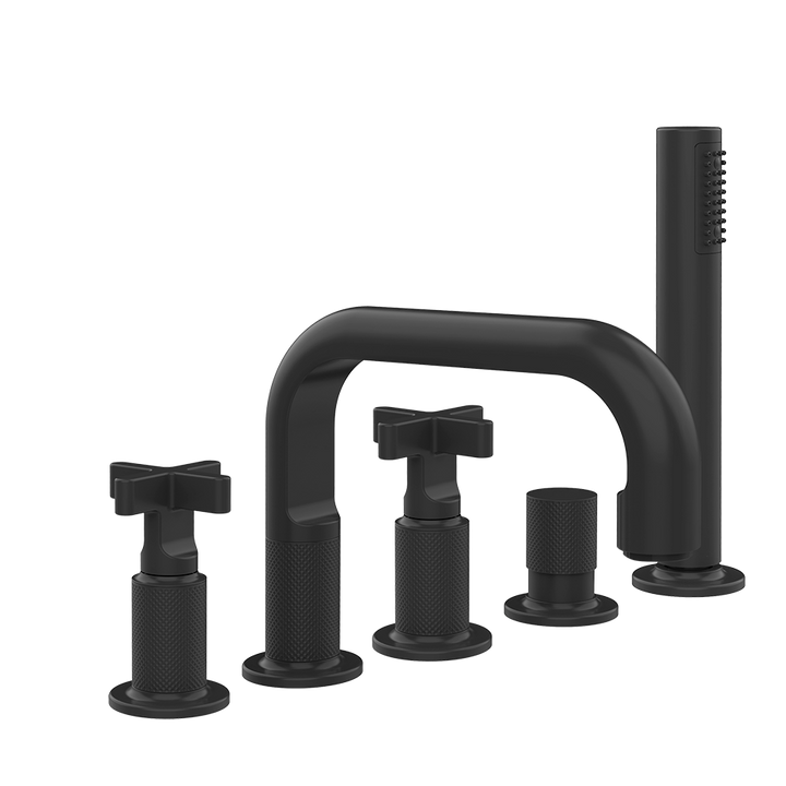 Inciso Roman Tub Set With Handshower - 58140 Bathroom Accessories GESSI Matte Black