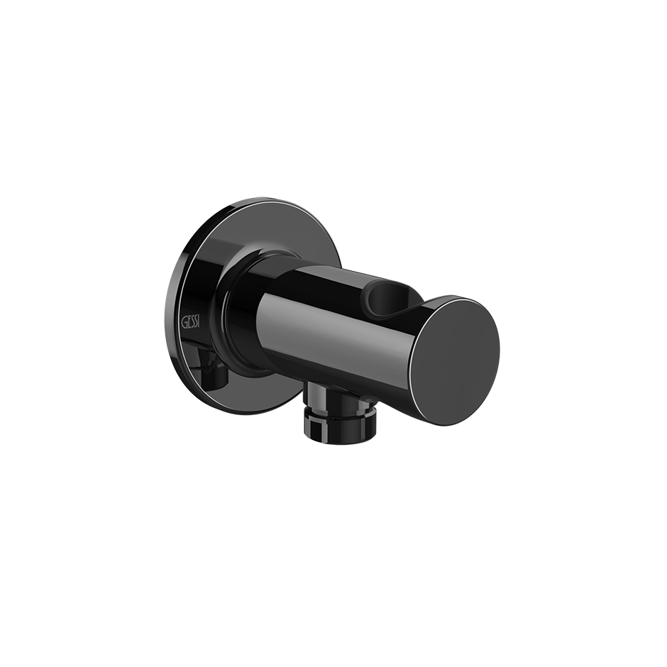 Inciso Handshower Hook With 1/2" Connection Water Outlet - 58161 Showers GESSI Black Metal PVD