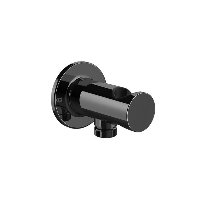 Inciso Handshower Hook With 1/2" Connection Water Outlet - 58161 Showers GESSI Black Metal PVD